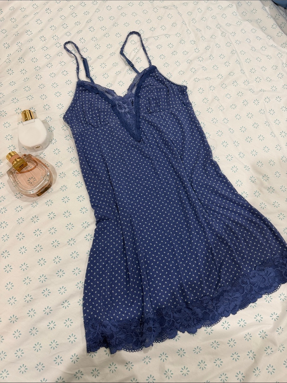 Victoria’s Secret blue polka dots slip size small